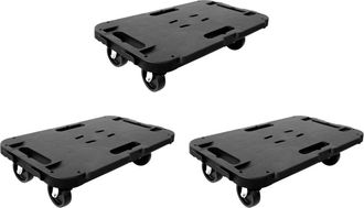 vidaXL Plataformas Con Ruedas 3 Unidades Polipropileno Negro 300 Kg Vidaxl