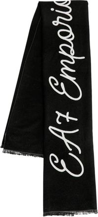 Emporio Armani Patroon Sjaal - Dames - Wintersjaals - Zwart - ONE Size - Polyester - Accessoires