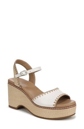 Naturalizer Della Platform Ankle Strap Sandal in Warm White/Natural at Nordstrom, Size 6.5