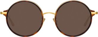Linda Farrow BARA LFL1247 C5 Mens Sunglasses Gold Size 51