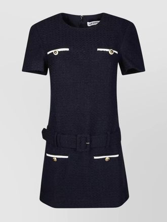Self Portrait boucl&eacute; belted mini dress