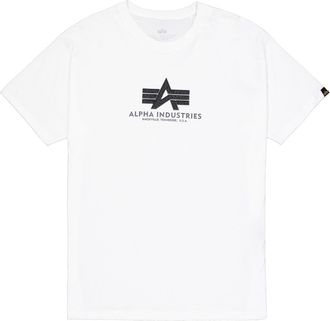 Alpha Industries T-Shirt ALPHA INDUSTRIES Basic T-Shirt BL Rubber, Herren, Gr. XXL, wei&szlig;, schwarz, Obermaterial: 90% Baumwolle, 10% Polyester, Shirts T-Shirt