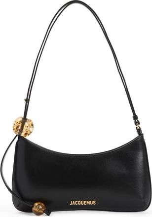 Jacquemus Zwarte leren handtas voor vrouwen - Dames - Schoudertassen - Zwart - ONE Size - Katoen - Tassen