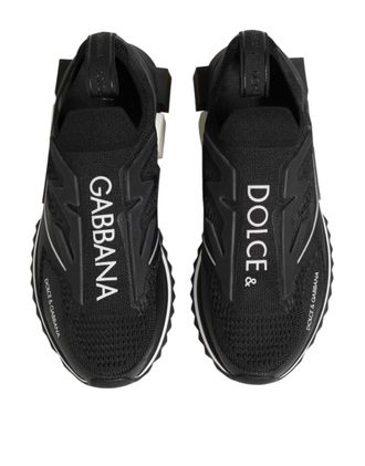 Dolce & Gabbana Womens Black Sorrento Sport Stretch Sneakers Shoes Pl+vi