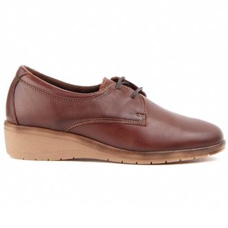 Purapiel Anilav 104913 Leather Oxford with Wedge for Women, brown, 8.5 UK