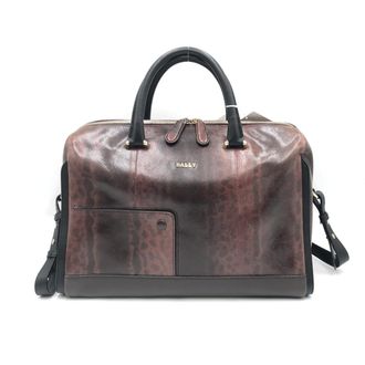 Bally Python Pattern 2WAY Boston Womens Bag (Pre-Owned)