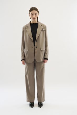 Karen by Simonsen Pants Suiting Straight fit Walnut dark brown
