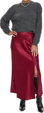 Velvet Heart Gypsy Side Slit Skirt In Burgundy