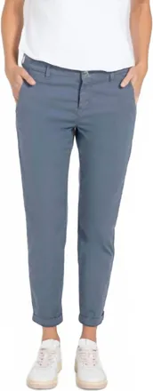Mac Jeans Turn Up Chino Pants In Grey Blue