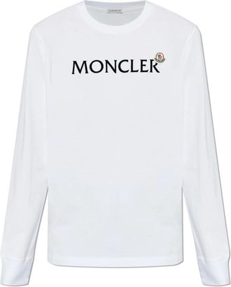Moncler T-shirt met lange mouwen - Heren - Longsleeves - Wit - L - Katoen - Tops