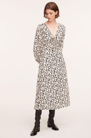 Rebecca Taylor Paige Fleur Drawsting Long Sleeve Dress