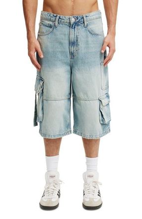 Cotton On Mens Super Baggy Jort in Cargo Drift Blue at Nordstrom, Size 26