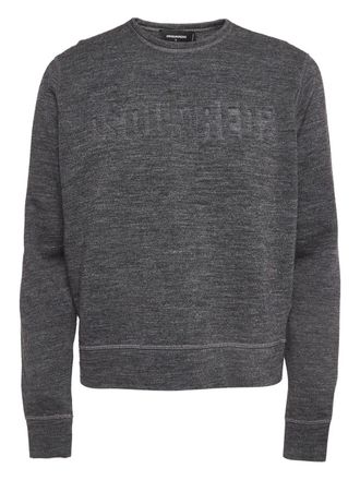 Dsquared2 embroidered cotton sweatshirt - men - Cotton/Acrylic/Wool/other fibers - S - Grey