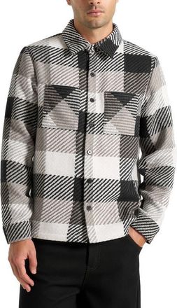 Mani&egrave;re De Voir Rune Unisex Check Overshirt in Black at Nordstrom, Size Xx-Small