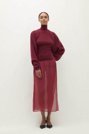 Naked Cashmere Antoinette Ribbed Cashmere Shrug in Bordeaux at Nordstrom, Size Medium