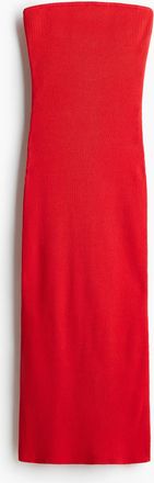 H&M Geripptes Tubekleid - Red