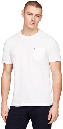 Tommy Hilfiger Mens Short Sleeve Round Neck T-Shirt with Pocket, White (White), XS