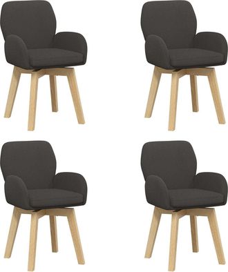 vidaXL Sillas De Comedor Giratorias 4 Uds. Boucl&eacute; Gris Oscuro Vidaxl