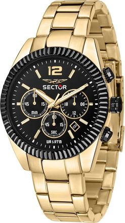Sector Chronograaf Zwarte Wijzerplaat Gouden Armbandhorloge - Heren - Horloges - Geel - ONE Size - Accessoires