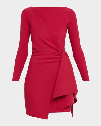 La Petite Robe Di Chiara Boni Draped Boat-Neck Mini Dress