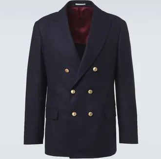 Brunello Cucinelli Double-breasted virgin wool blazer