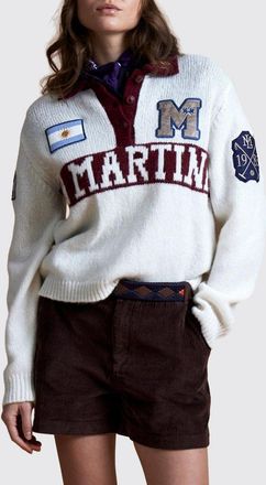 La Martina Polo in maglia in misto lana con logo jacquard e spalle cadute