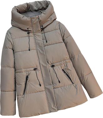 Generic Womens Winter Jacket Warm Short Packable Zipper Puffer Coat Transitional Padded Jackets Women Quilted Coats Plush Thermal Water Repellent Elegant Jack