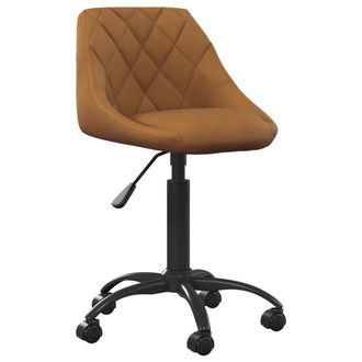 vidaXL Silla De Oficina De Terciopelo Marr&oacute;n Vidaxl