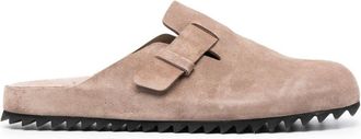 Officine Creative Oliver Flint suede slides - men - Calf Suede/Calf Leather/Rubber - 45 - Neutrals