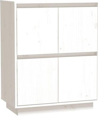 vidaXL Aparador de madera maciza de pino blanco 60x34x75 cm Vidaxl
