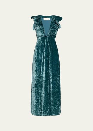 Ulla Johnson Astra Velvet V-Neck Dress