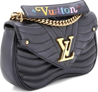 Louis Vuitton New Wave Chain Bag gewatteerde leren MM crossbodytas - Zwart