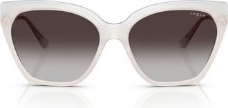 Vogue Eyewear 57mm Polarized Gradient Cat Eye Sunglasses in Grey Gradient at Nordstrom