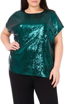 Halogen Sequin Cap Sleeve Top in June Bug at Nordstrom Rack, Size 1X