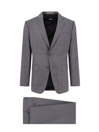 HUGO BOSS Virgin Wool Suit With Classic Lapel-Uomo