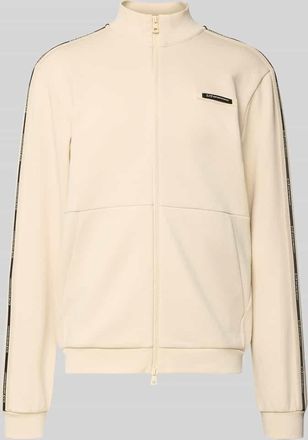 Emporio Armani Sweatjacke mit Stehkragen und Zweiwege-Rei&szlig;verschluss in Sand, Gr&ouml;&szlig;e XXXL