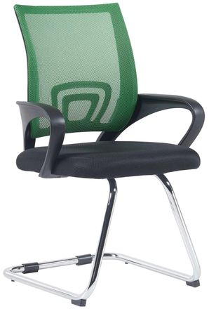 Clp Silla basculante con patas de metal y asiento en Tela Verde