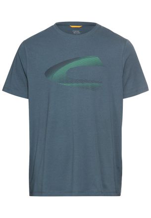Camel Active T-Shirt CAMEL ACTIVE, Herren, Gr. M, blau (tinted blau), Jersey, Obermaterial: 100% Baumwolle, bedruckt, regular fit taillenbedeckt, Rundhals, Shirts 