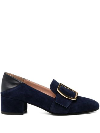Bally belted pumps - women - Suede/Leather/Rubber - 37.5 - Blue