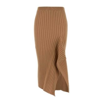 Stella McCartney Stella McCartney, Midi Skirts, female, Brown, Size: M Cotton Skirt