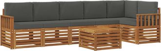 vidaXL Conjunto De Sof&aacute;s De Exterior 7 Uds. Natural Y Antracita Vidaxl