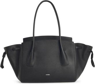 Jil Sander Small Voyage Black Leather Bag