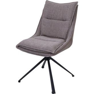 Hhg Hhg - Nunca Usado] Silla De Comedor 453, Silla De Cocina, Giratoria Con Retorno Autom&aacute;tico, Tela/textil (420 G/m&sup2;) Oeko-tex, Beige