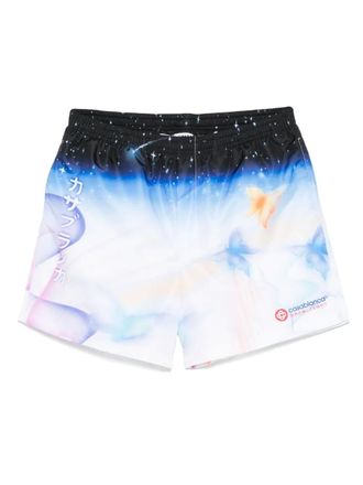 Casablanca graphic-print swim shorts - men - Polyester/Polyester/Elastane - M - Blue