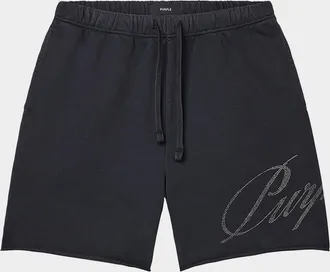 Purple Men & apos;s Logo Fleece Raw-Edge Shorts