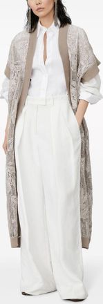 Brunello Cucinelli Brunello Cucinelli Womens Stretch Cotton Poplin Shirt With Organza Sleeves And Necklace - White - Size Medium