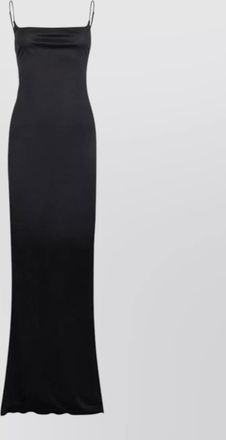 Dsquared2 square neckline maxi dress spaghetti straps slit