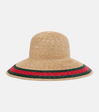 Gucci Web Stripe woven sun hat