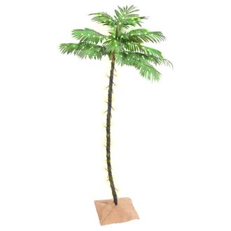 vidaXL Vidaxl - Palmera Artificial Con 96 Led Blanco C&aacute;lido 180 Cm