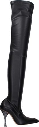 Off-white Black Leather Over The Womens Knee